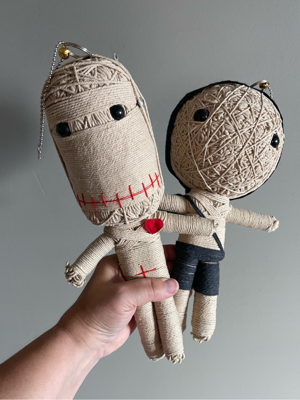 2 Large Scale Mummy Voodoo Doll Keychain - String Toys